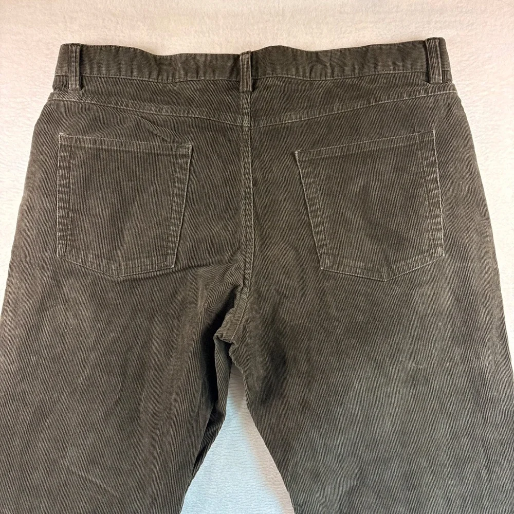 Brooks Brothers Mens Corduroy Pants 36x32 Olive Brown Straight Leg 100036607